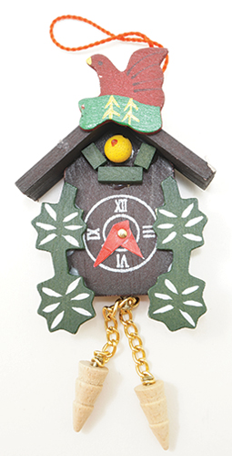 Dollhouse Miniature Painted Cuckoo Clock